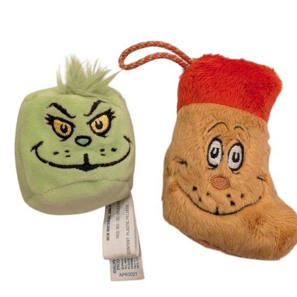 Christmas Plush  Ornaments The Grinch and Max Dr. Seuss - Picture 1 of 8